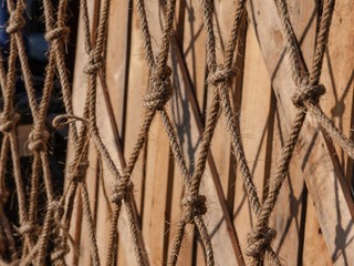 Net covers wooden crate