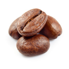 Coffee beans isolated on white.