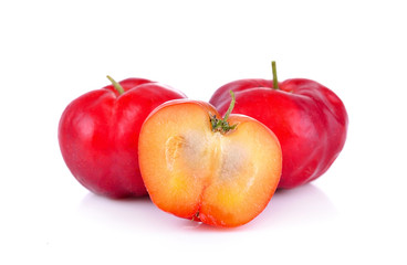 Ripe thai cherry on white background