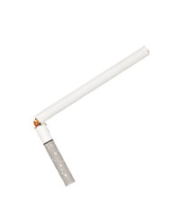 Broken cigarette isolated on white background