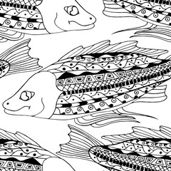 Zentangle fish background