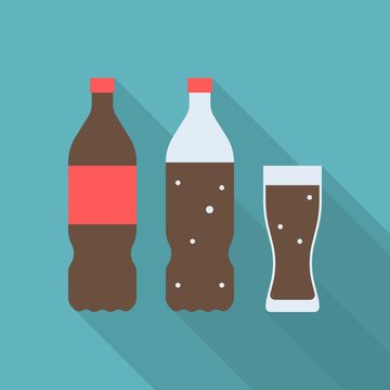 Vector Soft Drink Icons Set, Flat Design