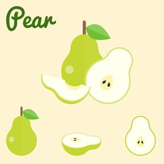 Vector Pear, flat design