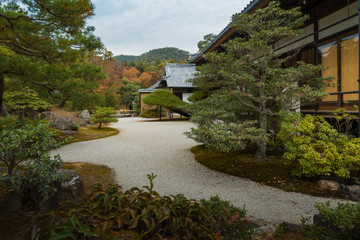 japanese style garden house backyard stone pebble pathway