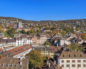 Zürich Stadtansicht, Blick vom Grossmünster