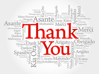 Thank You Word Cloud background in all languages