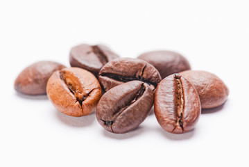 Coffee beans isolated on white background