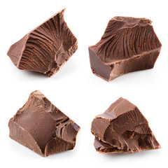 Chocolate isolated on white background. Collection.