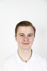 cute sixteen year old boy in studio