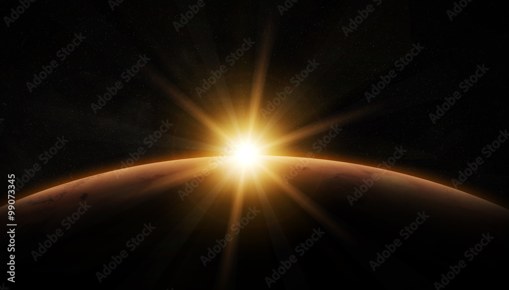Poster view of planet mars