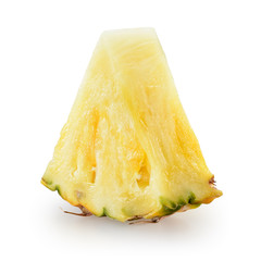Fresh pineapple piece isolated on white. With clipping path.