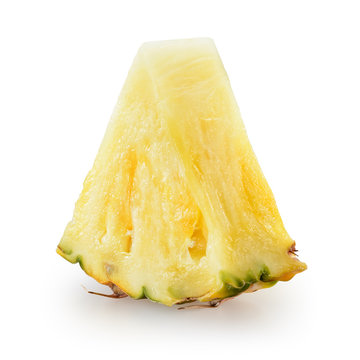 Fresh pineapple piece isolated on white. With clipping path.