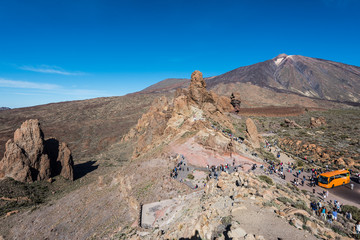Rocks near volcano Teide in Tenerife island - Canary Spain