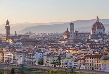 Fototapeta na wymiar Florence panorama at sunset
