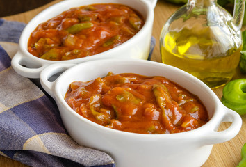 Irish stew in ceramic bowls