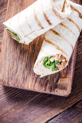 Healthy chicken grilled tortilla