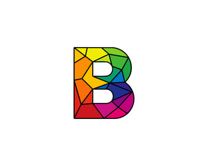 Colorful Connected Line Letter B Logo Design Template Element