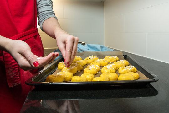 Garnishing The Saffron Buns