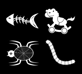 Silhouette Icon of Virus Computer Vector Illustration