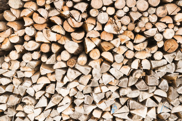 Stapel mit Brennholz