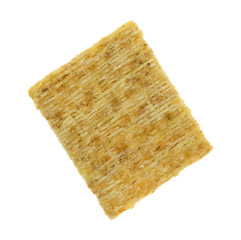 Whole grain cracker on a white background