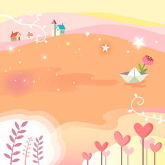 Starry River with a paper boat