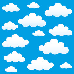 Clouds on a blue background