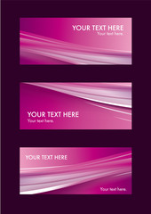 Abstract pink wave background card set
