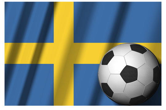 Calcio Europa_Svezia_001
Classica palla utilizzata nel gioco del calcio con, sullo sfondo, la bandiera nazionale.

