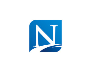 N letter and Path Logo Icon
