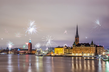 New Year Fireworks 2016 in Stockholm