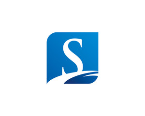 S letter and Path Logo Icon