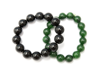 Black and green bead bracelet