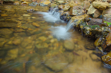 Close up of small water fall