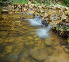 Close up of small water fall