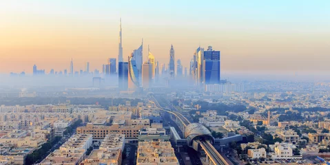 Foto op Canvas Kühler Sonnenaufgang über Dubai © mmuenzl