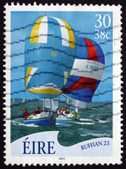 Postage stamp Ireland 2001 Ruffian 23, Sailboat