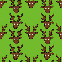 seamless pattern with funny crazy deers