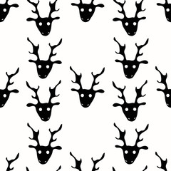 seamless pattern with funny crazy deers