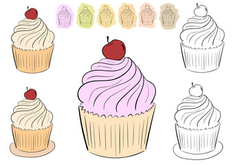 Set with cake