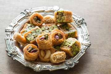 Syrian pastry with pistachios and nuts