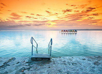 Sunset over lake Balaton