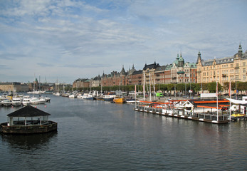 Stockholm, les quais et le port de la capitale su&eacute;doise