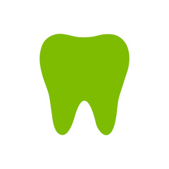 tooth icon, green icon. eps 10 .