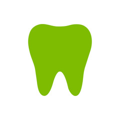 tooth icon, green icon. eps 10 .