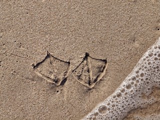 Fußabdruck am Strand