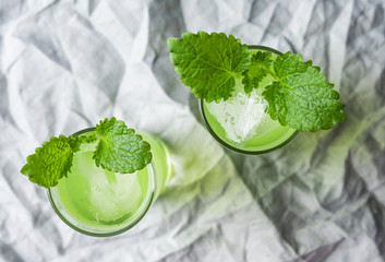Green cocktail with mint