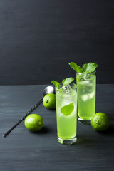 Green cocktail with mint
