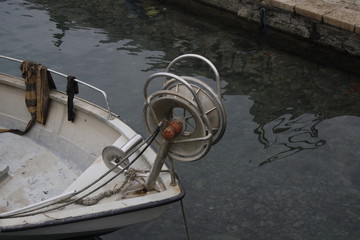 Netzrolle am Fischerboot