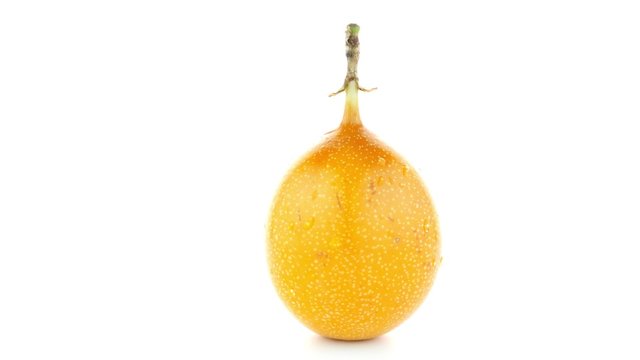 Passion fruit maracuja granadilla on white background.